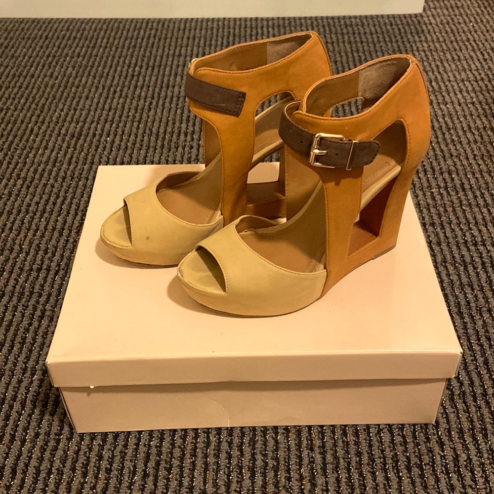 Bcbgeneration Shoes | Nadya Heels | Color: Cream/Tan | Size: 7.5